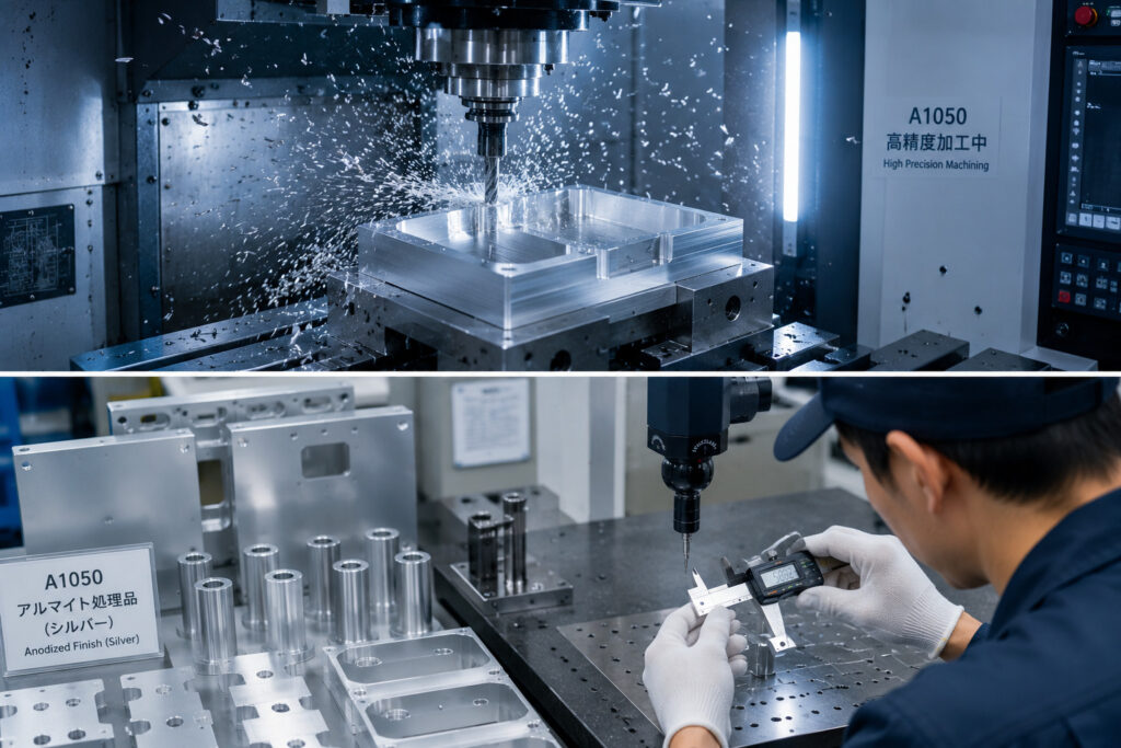 A1050の加工・検査イメージ